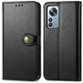 Mobigear Snap Button Xiaomi 12 Pro Hülle Klapphülle Geldbörse - Schwarz
