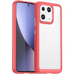 Mobigear Crystal Xiaomi 13 Hülle Hardcase Backcover - Transparent / Rot