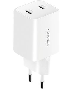 Mobiparts GaN Dual USB-C Ladegerät Power Delivery 35W - Weiß