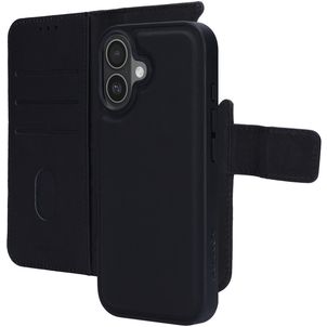 Mobiparts iPhone 17 Hülle Echtes Leder Abnehmbare 2in1 Klapphülle Geldbörse - Schwarz