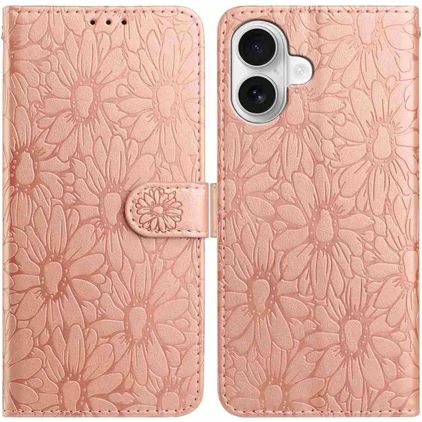 Mobigear Flowers iPhone 17 Klapphülle Portemonnaie - Roségold