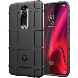 Mobigear Rugged Shield Xiaomi Mi 9T Pro Hülle Flexibles TPU Backcover Stoßfest - Schwarz