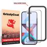 GrizzlyCoat Easy Fit iPhone 15 Pro Panzerglas Gehärtetes Glas Displayschutz - Hüllenfreundlich + Applikator - Schwarz