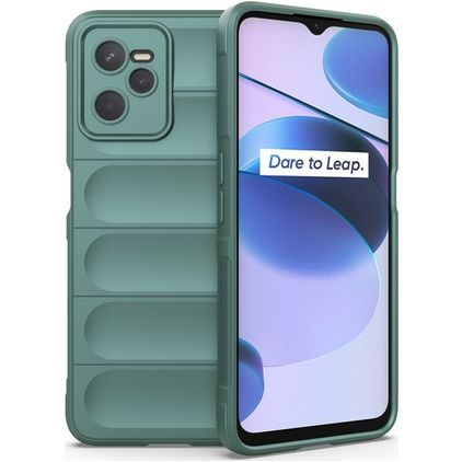 Mobigear Bumpy Realme C35 Hülle Flexibles TPU Backcover - Grün