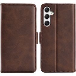 Mobigear Slim Magnet Samsung Galaxy A35 Hülle Klapphülle Geldbörse - Braun