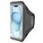 Mobiparts Comfort Fit Handyhalterung Joggen iPhone 15 Sporthülle Neopren Sportarmband - Schwarz