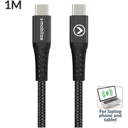 Mobilize Strong Nylon USB-C auf USB-C Kabel 1 m - Schwarz
