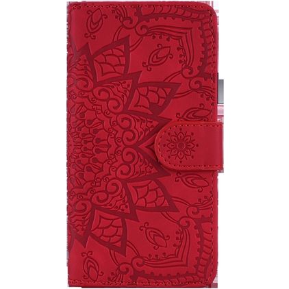 Mobigear Mandala Samsung Galaxy A30s Hülle Klapphülle Geldbörse - Rot