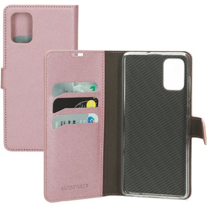 Mobiparts Saffiano Wallet Samsung Galaxy A71 Klapphülle Portemonnaie - Pink