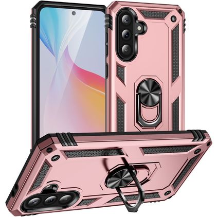 Mobigear Armor ring Samsung Galaxy A36 Hülle Hardcase Backcover Stoßfest mit Ringhalter - Roségold