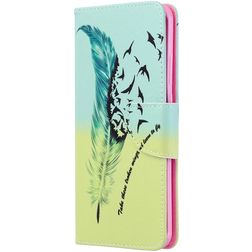 Mobigear Design Huawei P40 Pro Hülle Klapphülle Geldbörse - Feder