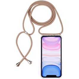 Mobigear Lanyard iPhone 11 Flexibles TPU Handykette - Transparent / Braun