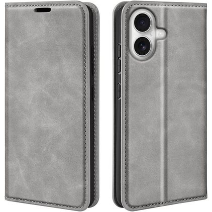 Mobigear Retro Slim iPhone 17 Hülle Klapphülle Geldbörse - Grau