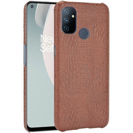 Mobigear Croco OnePlus Nord N100 Hülle Hardcase Backcover - Braun
