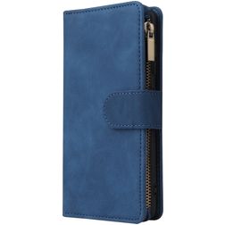 Mobigear Zipper Samsung Galaxy A41 Hülle Klapphülle Geldbörse - Blau