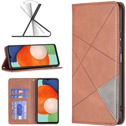 Mobigear Rhombus Slim Samsung Galaxy A13 4G Klapphülle - Braun