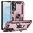 Mobigear Armor Ring Samsung Galaxy S25 Edge Hülle Hardcase Backcover Stoßfest mit Ringhalter - Roségold