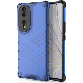 Mobigear Honeycomb HONOR 70 Hülle Hardcase Backcover Stoßfest - Blau