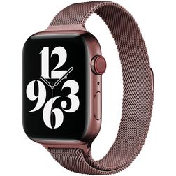 Mobigear Slim Loop Milanaise Apple Watch Armband Magnetverschluss - 49/46/45/44 mm - Braun