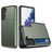 Mobigear Card Samsung Galaxy S21 Plus Hülle Hardcase Backcover Stoßfest mit Kartenhalter - Armeegrün