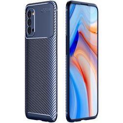 Mobigear Racing OPPO Reno 4 Hülle Flexibles TPU Backcover - Blau