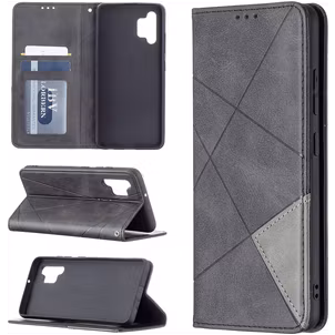Mobigear Rhombus Slim Samsung Galaxy A32 4G Hülle Klapphülle - Schwarz