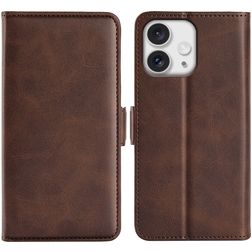 Mobigear Slim Magnet iPhone 16 Pro Hülle Klapphülle Geldbörse - Braun