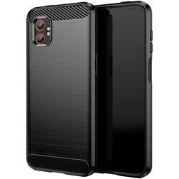 Mobigear Brushed Slim Samsung Galaxy Xcover 7 Pro Hülle Flexibles TPU Backcover - Schwarz