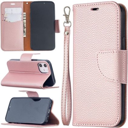 Mobigear Excellent iPhone 12 Mini Hülle Klapphülle Geldbörse - Roségold