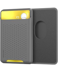 Mobigear Pocket Silikon Kartenetui - 2 Karten - MagSafe Kompatibel - Grau
