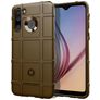 Mobigear Rugged Shield Samsung Galaxy A21 Hülle Flexibles TPU Backcover Stoßfest - Braun