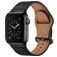 Mobigear Venezia Leder Apple Watch Armband Dornschließe - 42/41/40/38 mm - Schwarz