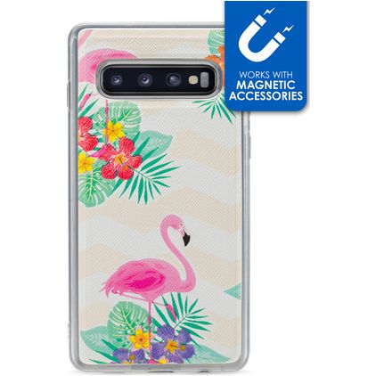 My Style Magneta Samsung Galaxy S10 TPU (flexibel) Backcover - Flamingo