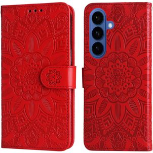 Mobigear Sunflower Samsung Galaxy S26 Hülle Klapphülle Geldbörse - Rot