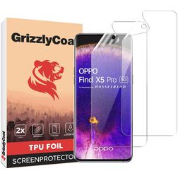 GrizzlyCoat OPPO Find X5 Pro Hydrogel-TPU Displayschutz - Hüllenfreundlich + Montagerahmen (2er Pack)