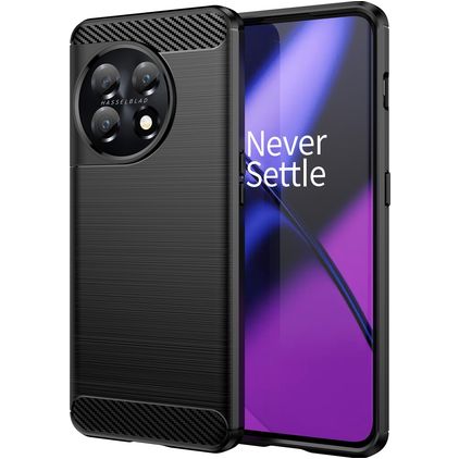 Mobigear Brushed OnePlus 11 TPU (flexibel) Backcover - Schwarz