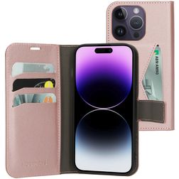 Mobiparts Classic Wallet iPhone 14 Pro Klapphülle Portemonnaie - Pink
