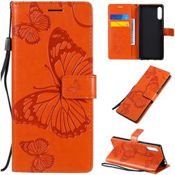 Mobigear Butterfly Sony Xperia L4 Klapphülle Portemonnaie - Orange