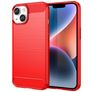 Mobigear Brushed Slim iPhone 15 Plus Hülle Flexibles TPU Backcover - Rot