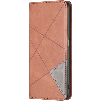 Mobigear Rhombus Slim OPPO A76 Hülle Klapphülle - Braun