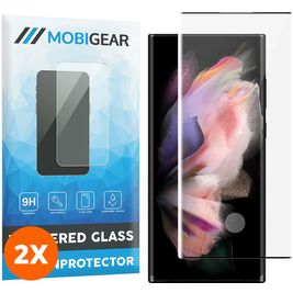 Mobigear Curved Samsung Galaxy S23 Ultra Panzerglas Gehärtetes Glas Displayschutz - Hüllenfreundlich - Schwarz (2er Pack)