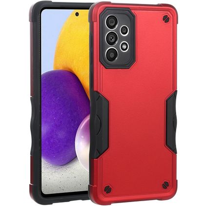 Mobigear Non-slip Armor Samsung Galaxy A73 Hülle Hardcase Backcover Stoßfest - Rot