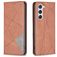 Mobigear Rhombus Slim Samsung Galaxy S25 Hülle Klapphülle - Braun