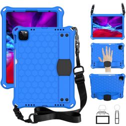 Mobigear HexStrap iPad Air 11 Zoll (2025) Hülle EVA Schaum Backcover + Schulterträger - Blau
