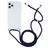 Mobigear Lanyard iPhone 12 Pro Max Flexibles TPU Handykette - Transparent / Dunkelblau