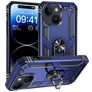 Mobigear Armor Ring iPhone 15 Hülle Hardcase Backcover Stoßfest mit Ringhalter - Blau