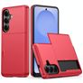 Mobigear Card Samsung Galaxy S26 Plus Hülle Hardcase Backcover Stoßfest mit Kartenhalter - Rot