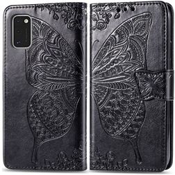 Mobigear Butterfly Samsung Galaxy A41 Hülle Klapphülle Geldbörse - Schwarz