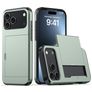 Mobigear Card iPhone 18 Pro Max Hülle Hardcase Backcover Stoßfest mit Kartenhalter - Dark Green