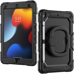 Mobilize Rotating Defender iPad 7 (2019) Hülle Kunststoff / Silikon Backcover + Schultergurt + Ständer - Schwarz